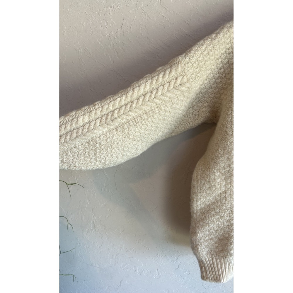 Vintage Aran Country Wool Cable Knit Fisherman Sweater Ireland Pullover XXL - Picture 3 of 8